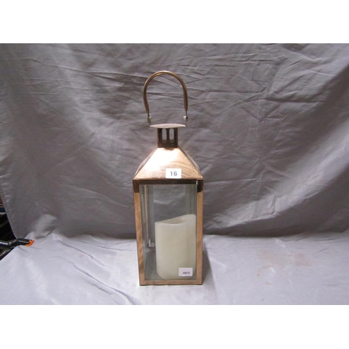 16 - COPPER CANDLE LANTERN