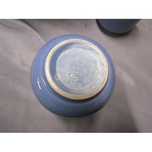 4 - CERAMIC ALBION BLUE GLAZED CERAMIC WASH SET