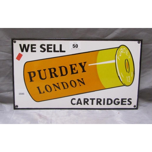 50 - REPLICA ENAMEL PURDEY SIGN