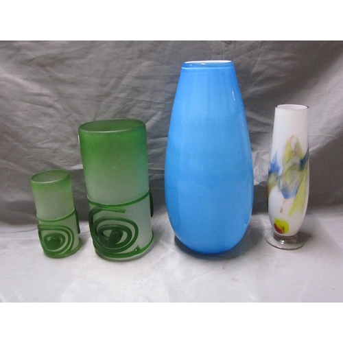 52 - FOUR ART GLASS VASES