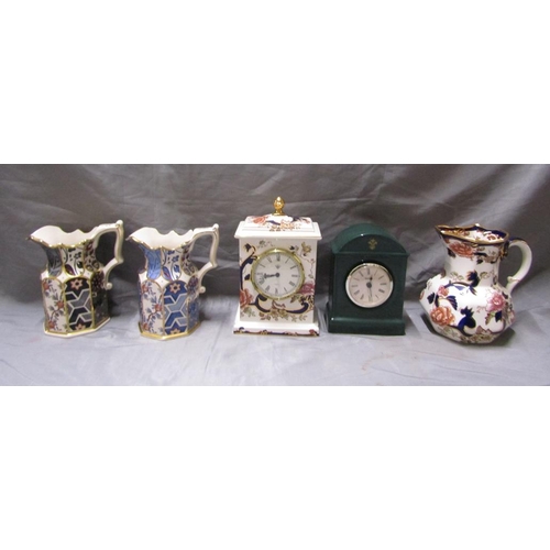 55 - COLLECTION OF MASONS CHINA , JUGS, CLOCKS