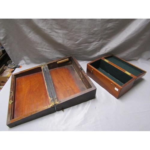 87 - LARGE VICTORIAN WOODEN BOX; ONE OTHER