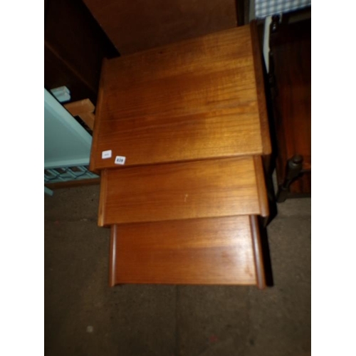 839 - NEST OF THREE TEAK TABLES