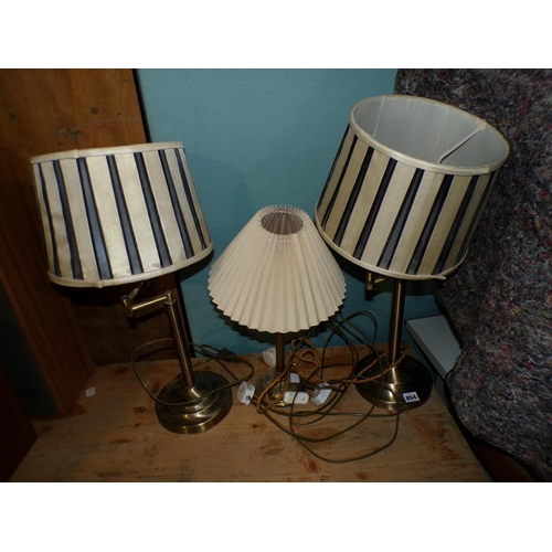 854 - THREE TABLE LAMPS