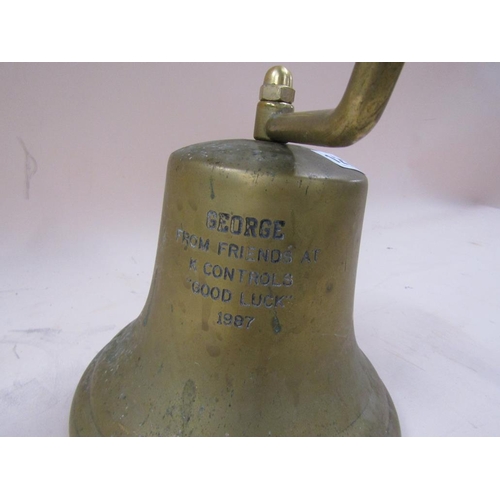 1273 - BRASS BELL, 20CM DIAM MOUTH, 18CM H