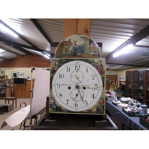 1180 - EARLY 19C LONGCASE CLOCK IN MAHOGANY CASE, 195CM H - FOR RESTORATION