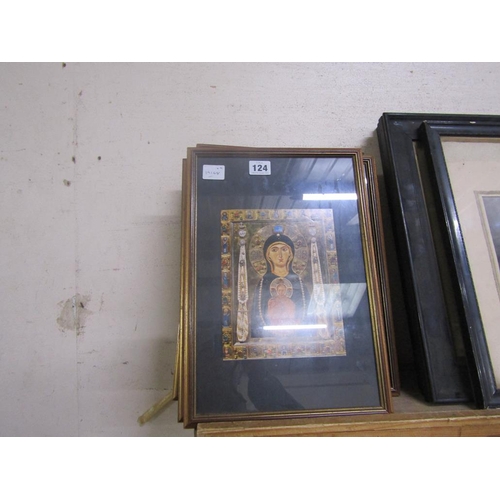 124 - COLLECTION OF FRAMED RELIGIOUS COLOURED PRINTS