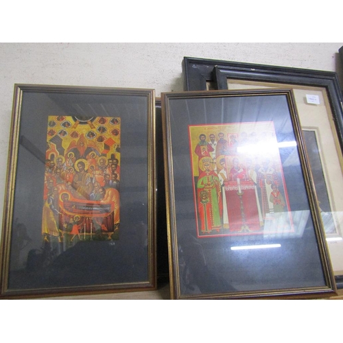 124 - COLLECTION OF FRAMED RELIGIOUS COLOURED PRINTS