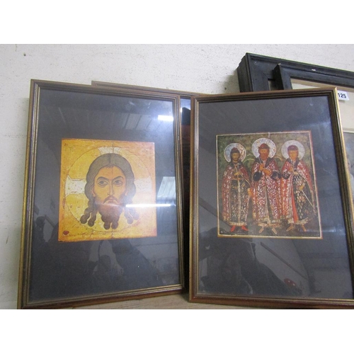 124 - COLLECTION OF FRAMED RELIGIOUS COLOURED PRINTS