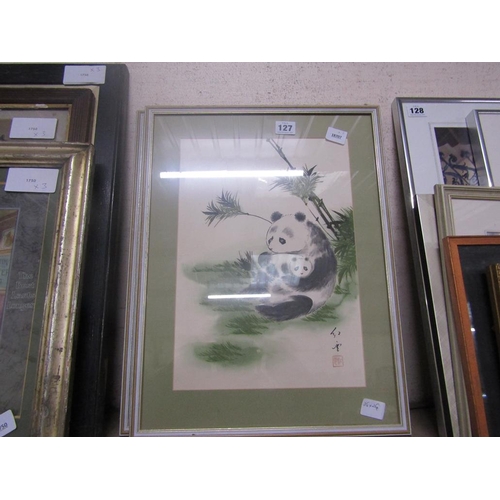 127 - TWO FRAMED ORIENTAL WATERCOLOURS