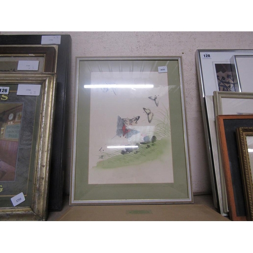 127 - TWO FRAMED ORIENTAL WATERCOLOURS