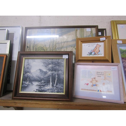 129 - COLLECTION OF FRAMED OILS AND PRINTS