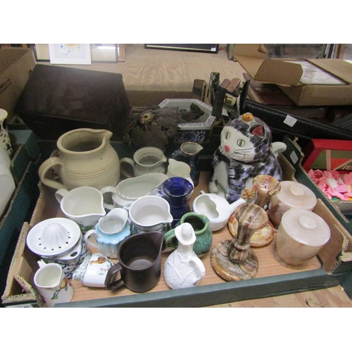 156 - SAUCE BOATS, JUGS, COOKING JAR ETC