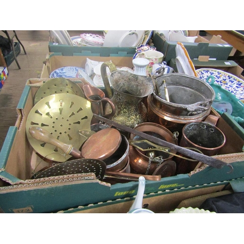 246 - BOX OF MIXED COPPER AND BRASSWARE