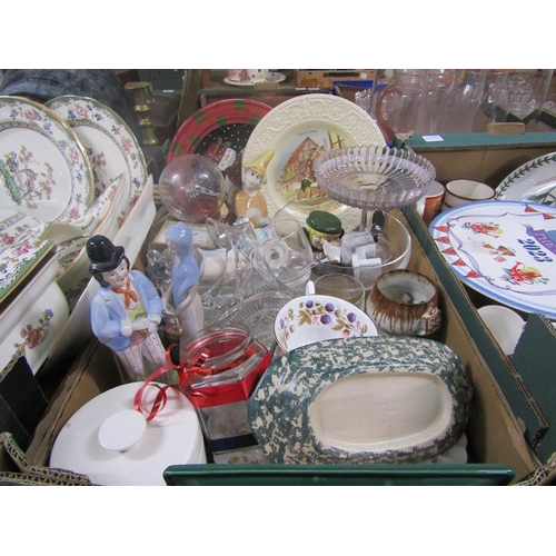 286 - CERAMICS, GLASS, CARRIAGE CLOCK & ORNAMENTS