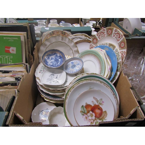 295 - BOX OF PLATES TO INCL CROWN DERBY