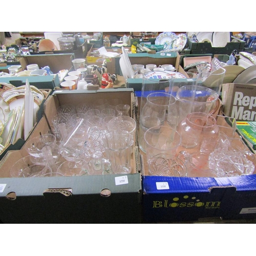 296 - TWO BOXES OF GLASSWARE TO INCL CRYSTAL TUMBLERS