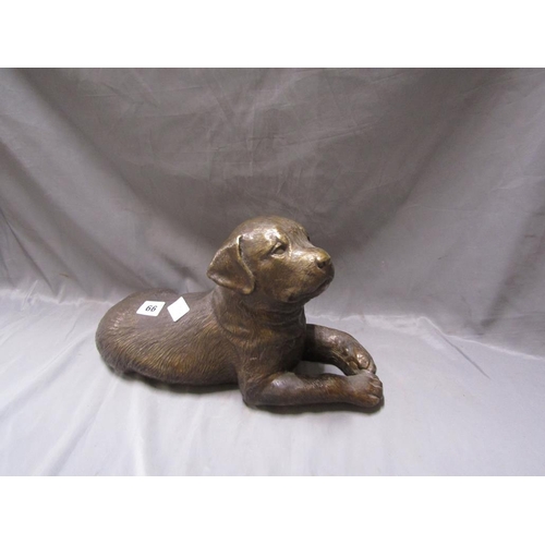 66 - FILLED BRONZED FIGURE OF A LABRADOR PUPPY