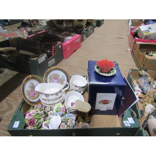 179 - BOX OF PORCELAIN AND CHINA TO INCL POSIES