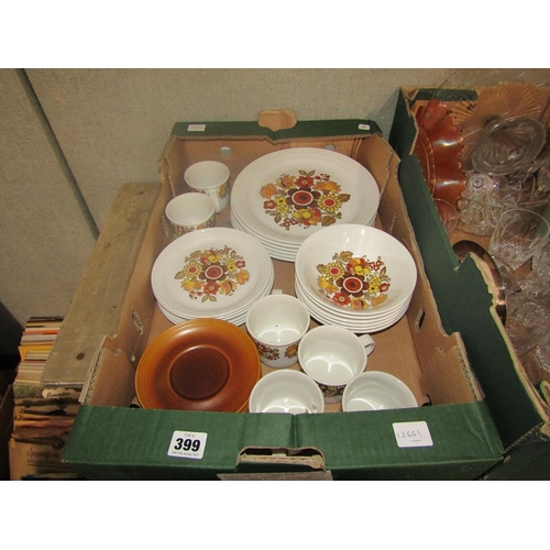 399 - BOX OF MYOTT FESTIVAL TEA/TABLE WARES