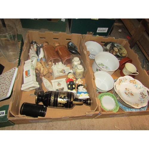 430 - TWO BOXES OF MIXED CHINA - ORNAMENTS ETC