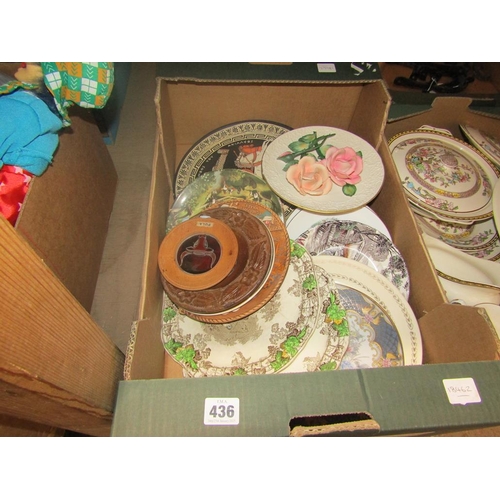 436 - BOX OF PLATES