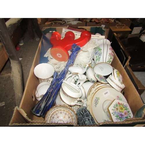 447 - BOX OF MISC TO INCL CHINA