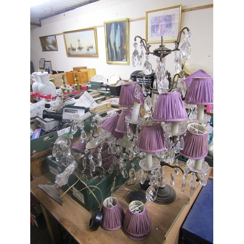 473 - CRYSTAL LUSTRE LAMPS AND SHADES