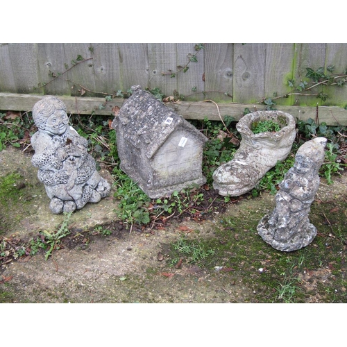 981 - FOUR GARDEN ORNAMENTS