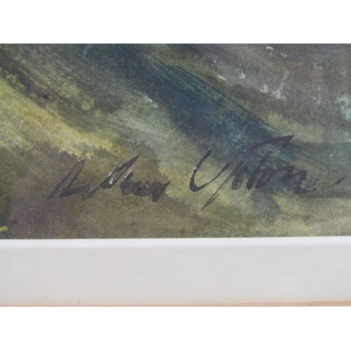 1201 - ARTHUR UPTON - CORFE, SIGNED WATERCOLOUR, F/G, 26CM X 35CM