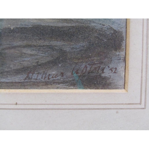 1205 - ARTHUR UPTON - HIGH WATER WHITSTABLE, SIGNED WATERCOLOUR, F/G, 24CM X 34CM