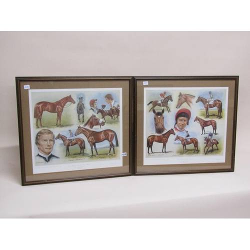 1219 - TWO F/G COLOURED PRINTS, LESTER PIGGOTTS WINNERS, F/G, EACH 50CM X 55CM