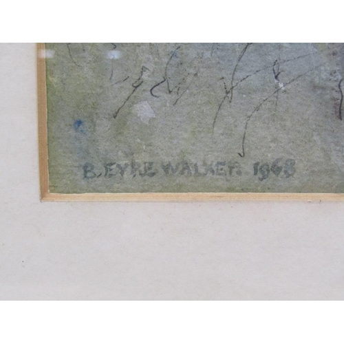 1224 - R EYRE WALKER 1960 - STONE BUILT BRIDGE OVER A RIVER, SIGNED WATERCOLOUR, F/G, 33CM X 50CM