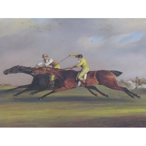 1230 - THREE 19C COLOURED PRINTS - STEEPLE CHASE & MEETING OF THE HARE COARSERS, F/G, EACH APPROX 42CM X 85