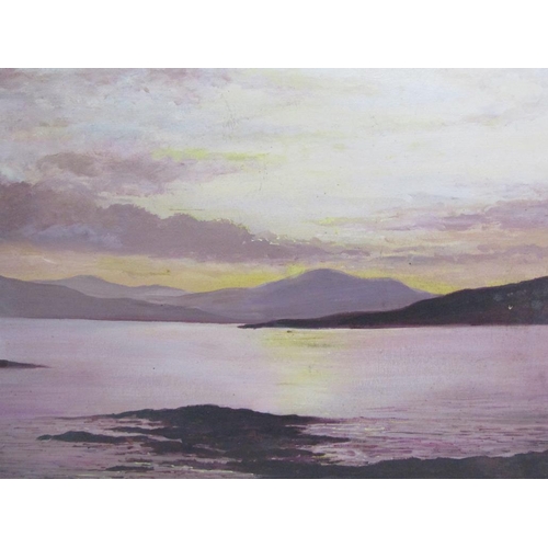 1241 - BRIAN ROBAIZ - SCOTTISH LOCH, OIL ON BOARD, FRAMED, 39CM X 49CM