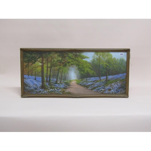 1246 - R.D SHERRIN - BLUEBELL WOOD, WATERCOLOUR, F/G, 35CM X 83CM