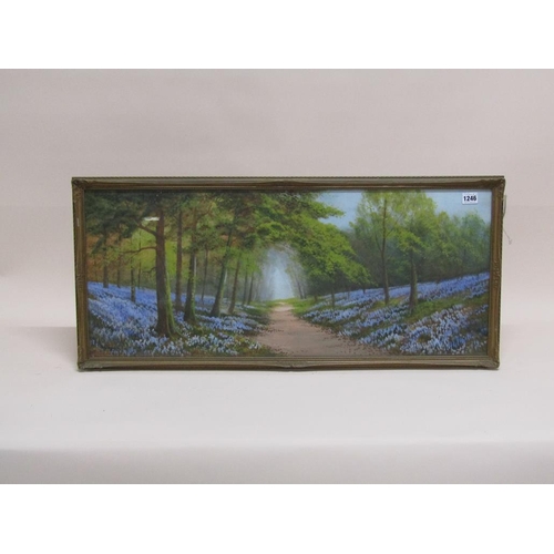 1246 - R.D SHERRIN - BLUEBELL WOOD, WATERCOLOUR, F/G, 35CM X 83CM