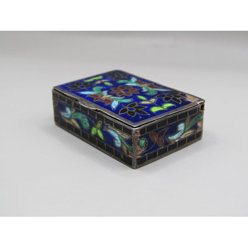 1514 - CONTINENTAL SILVER AND ENAMEL BOX AND COVER