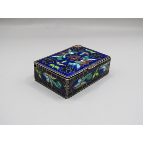 1514 - CONTINENTAL SILVER AND ENAMEL BOX AND COVER