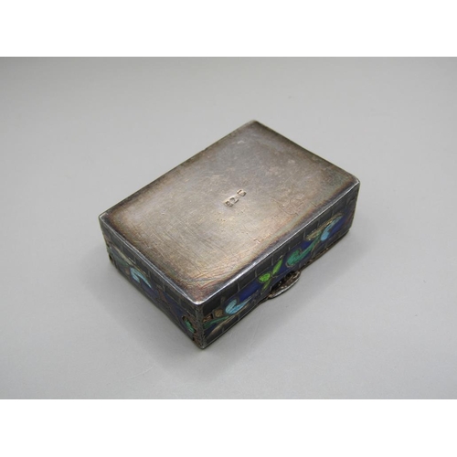 1514 - CONTINENTAL SILVER AND ENAMEL BOX AND COVER