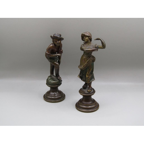 1518 - TWO COLD PAINTED BRONZE FIGURES MALE AND FEMALE