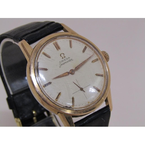 1523 - 1950s OMEGA SEAMASTER ON BLACK LEATHER STRAP - CURRENTLY RUNNING