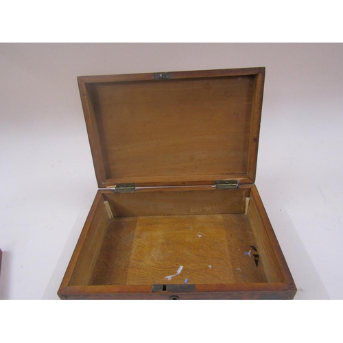 1365 - 19C NEEDLEWORK BOX WITH TORTOISESHELL CASING, FITTED INTERIOR, 30CM W - A/F