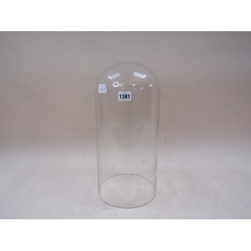 1381 - GLASS DOME TOP COVER, 40CM H