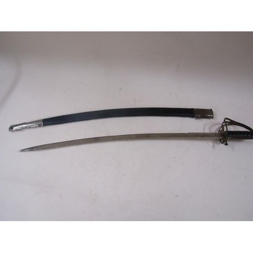 1398 - INDIAN SABRE SWORD AND SCABBARD, 99CM L OVERALL