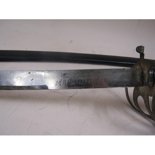 1398 - INDIAN SABRE SWORD AND SCABBARD, 99CM L OVERALL