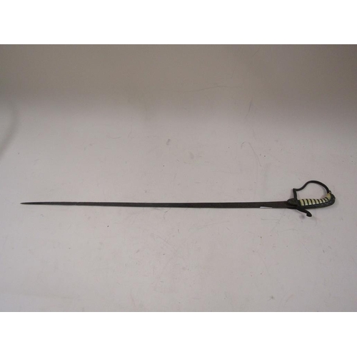 1404 - LATE 18C/EARLY 19C NAVAL OFFICERS DRESS SWORD, 82CM L OVERALL