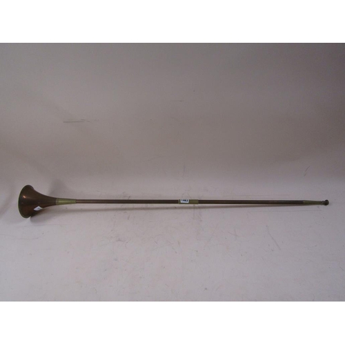 1463 - COPPER BRASS POST HORN, 118CM L