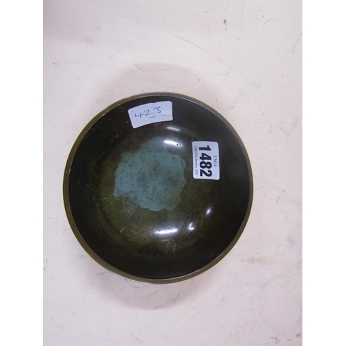 1482 - DANISH BRONZE BOWL, 12.5CM DIAM