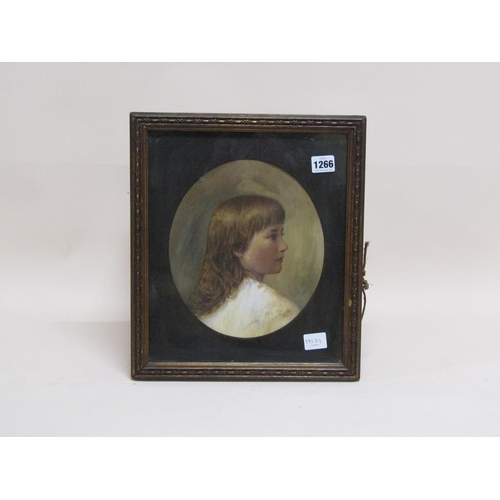 1266 - PORTRAIT OF A  YOUNG FEMALE SIGNED IN MONO CEG 1883 - FRAMED GLAZED